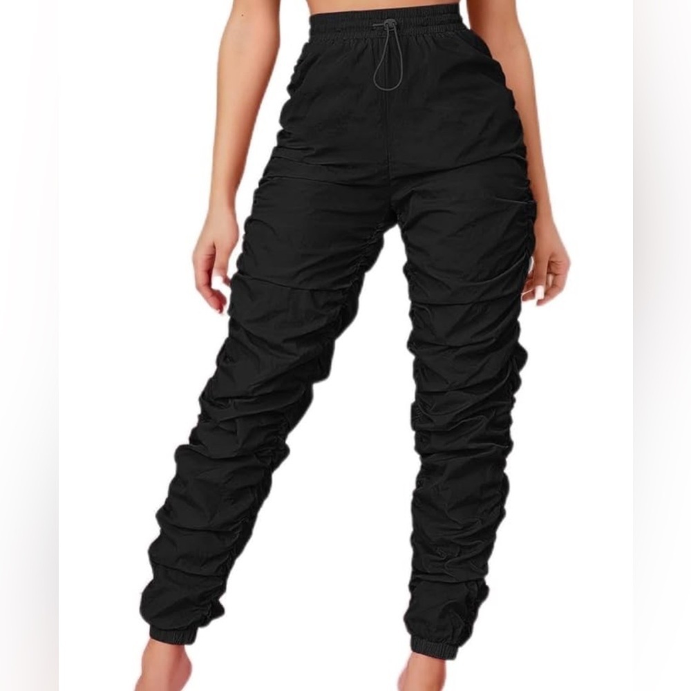 Ruched Toggle Drawstring Jogger Pants